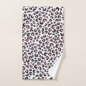 Rose Gold Élégant Motif Léopard Noir (Serviette à main)
