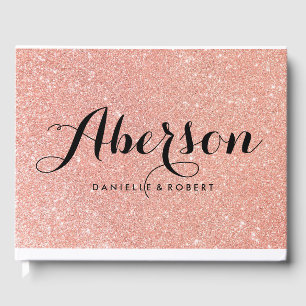 Rose Gold Elegant Script Mariage livre d'hôtes