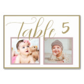 Rose Gold Elegant Wedding Numéro de la table photo (Dos)