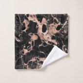 Rose Gold en feuille sur Marbre Noir (Gant de toilette)