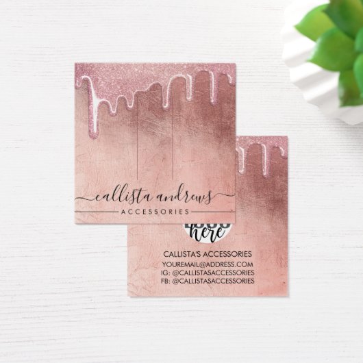 Rose Gold épais Parties scintillant Drips Logo Cli (Bureau)