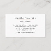 Rose Gold et Black Abstrait Carte de visite (Dos)