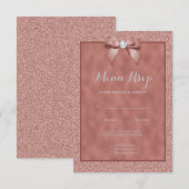 Rose Gold et Menu pailleté de style RSVP (Devant / Derrière)