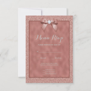 Rose Gold et Menu pailleté de style RSVP