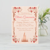 Rose Gold Fairytale Quinceanera Invitation (Debout devant)