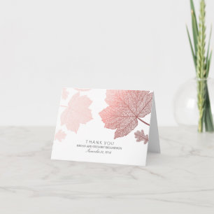 Rose Gold Fall laisse Mariage Merci