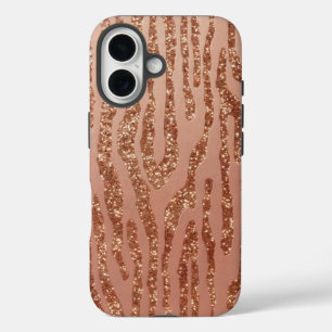 Rose Gold Faux Bois iPhone 16 Coque