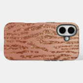 Rose Gold Faux Bois iPhone 16 Coque (Verso (horizontal))