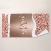 Rose Gold Faux et Parties scintillant (Serviette de bain)
