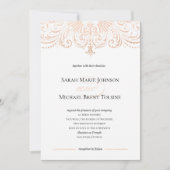 Rose Gold Faux Foil Boho Chic Faire-part de mariag (Devant)