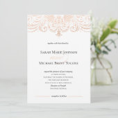 Rose Gold Faux Foil Boho Chic Faire-part de mariag (Debout devant)