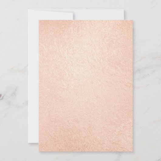 Rose Gold Faux Foil Boho Chic Faire-part de mariag (Dos)