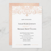 Rose Gold Faux Foil Boho Chic Faire-part de mariag (Devant / Derrière)