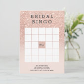 Rose gold faux pailleté rose carte de bingo de mar (Debout devant)