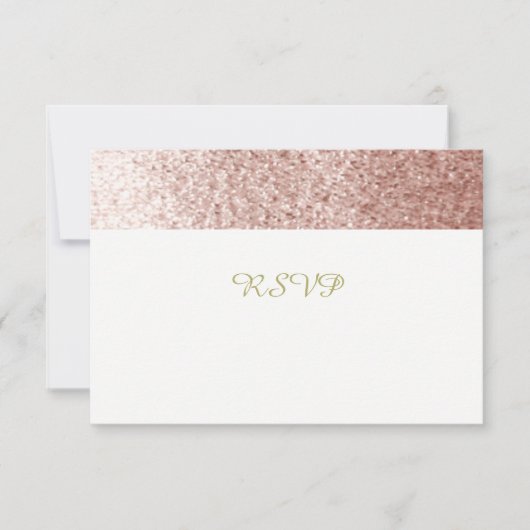 Rose Gold Faux Pailleté RSVP (Devant)