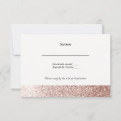 Rose Gold Faux Pailleté RSVP (Dos)