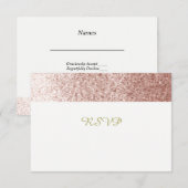 Rose Gold Faux Pailleté RSVP (Devant / Derrière)