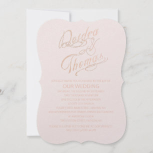 Rose Gold Faux Parties scintillant Gem Invitations