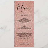 Rose Gold Faux Parties scintillant Mariage Menu Me (Devant)