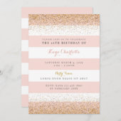 Rose Gold Femmes Invitation d'anniversaire (Devant / Derrière)