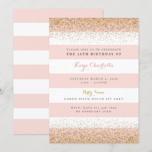 Rose Gold Femmes Invitation d'anniversaire