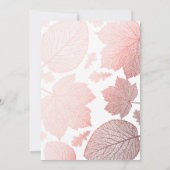 Rose Gold Feuilles Élégantes Invitations de douche (Dos)