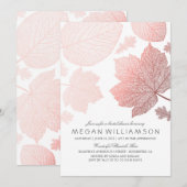 Rose Gold Feuilles Élégantes Invitations de douche (Devant / Derrière)