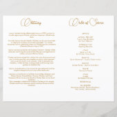 Rose & Gold Floral 2 Photo Funeral Programme (Dos)