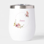 Rose Gold Floral Butterfly Custom Text (Avant)