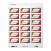 Rose Gold Floral Étiquettes de adresse de Noël (Feuille entière)