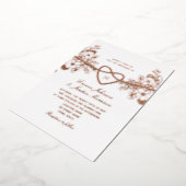 Rose Gold Floral Heart Mariage Foil Invitation (Rotation)