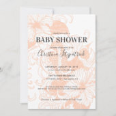 Rose Gold Floral Koi | Invitation Baby shower (Devant)