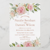 Rose Gold Floral Mariage Foil Invitation (Recto)