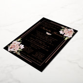 Rose Gold Floral Quinceañera Invitation d'annivers (Rotation)