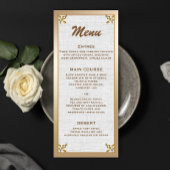 Rose Gold Floral Wedding Reception Menu