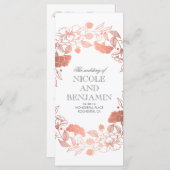 Rose Gold Floral Wreath Garden Programmes de maria (Devant / Derrière)