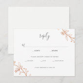 Rose Gold Floral Wreath Modern Mariage Réponse Car (Devant / Derrière)