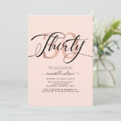 Rose Gold Foil 30e anniversaire Invitation photo (Debout devant)