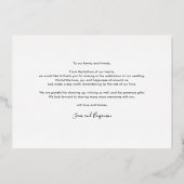 Rose Gold Foil 3 Photos Mariage Carte de remerciem (Verso)