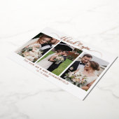 Rose Gold Foil 3 Photos Mariage Carte de remerciem (Rotation)