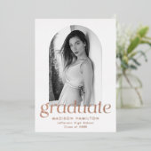 Rose Gold Foil Arch Photo Faire-part de graduation (Debout devant)