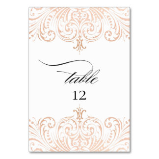 Rose Gold Foil Boho Chic Numéro de table Mariage