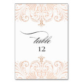 Rose Gold Foil Boho Chic Numéro de table Mariage (Dos)