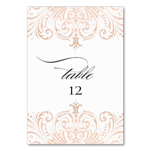 Rose Gold Foil Boho Chic Numéro de table Mariage (Par défaut)