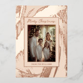 Rose Gold Foil Carte de Noël Modèle (Recto)