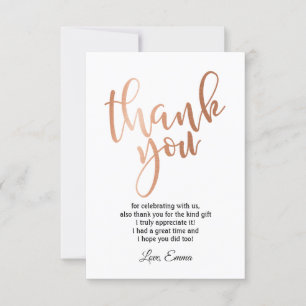 Rose Gold Foil, carte de remerciements