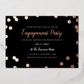 Rose Gold Foil Confetti Engagement Invitation (Recto)