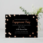 Rose Gold Foil Confetti Engagement Invitation (Debout devant)