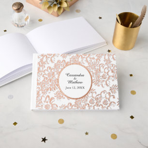 Rose Gold Foil Daisies Floral Blanc Mariage