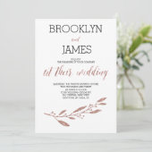 Rose Gold Foil Effect Wedding Invitation (Debout devant)